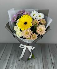 Букет цветов из:  Розы, Герберы и Хризантемы в Чегдомыне