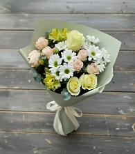 Букет цветов из:  Альстромерии, Розы и Хризантемы в Чегдомыне
