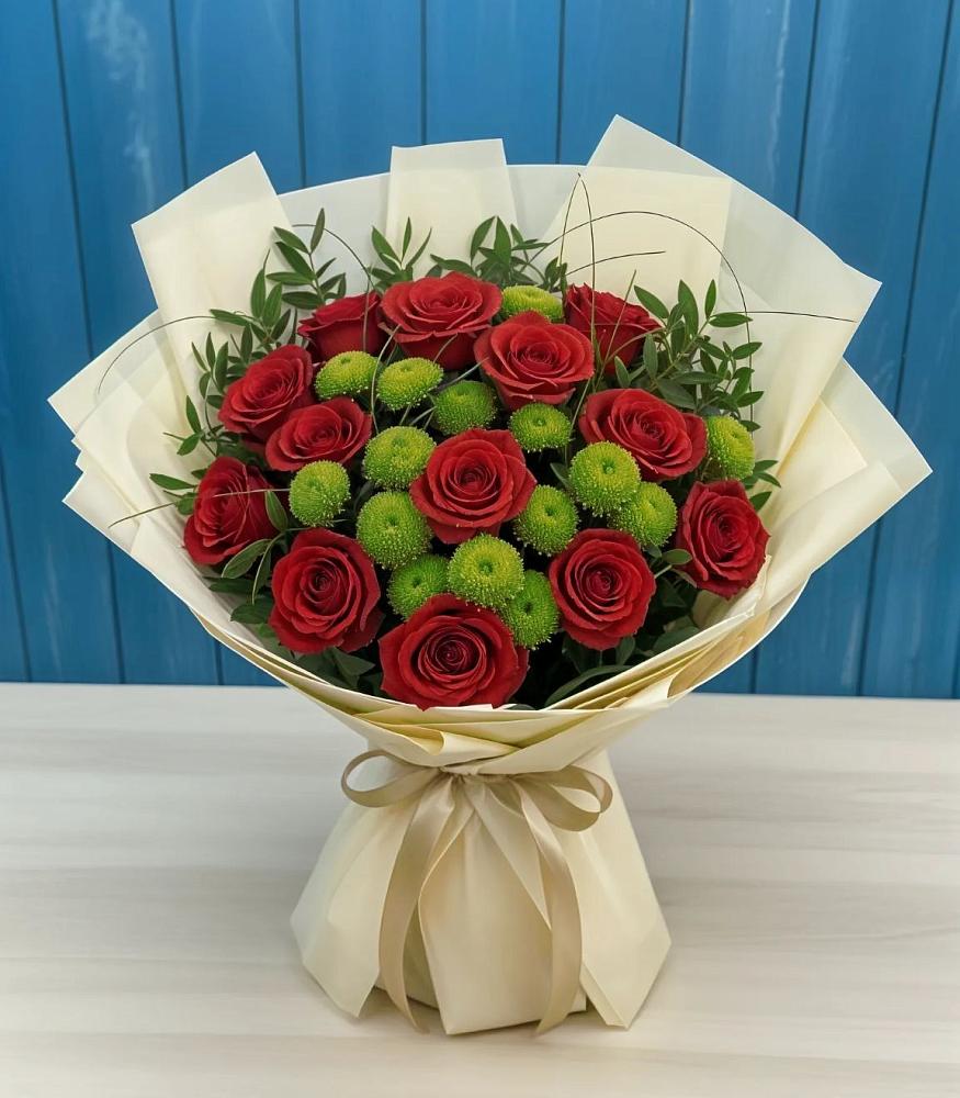 Букет цветов из: Розы и Хризантемы в Чегдомыне